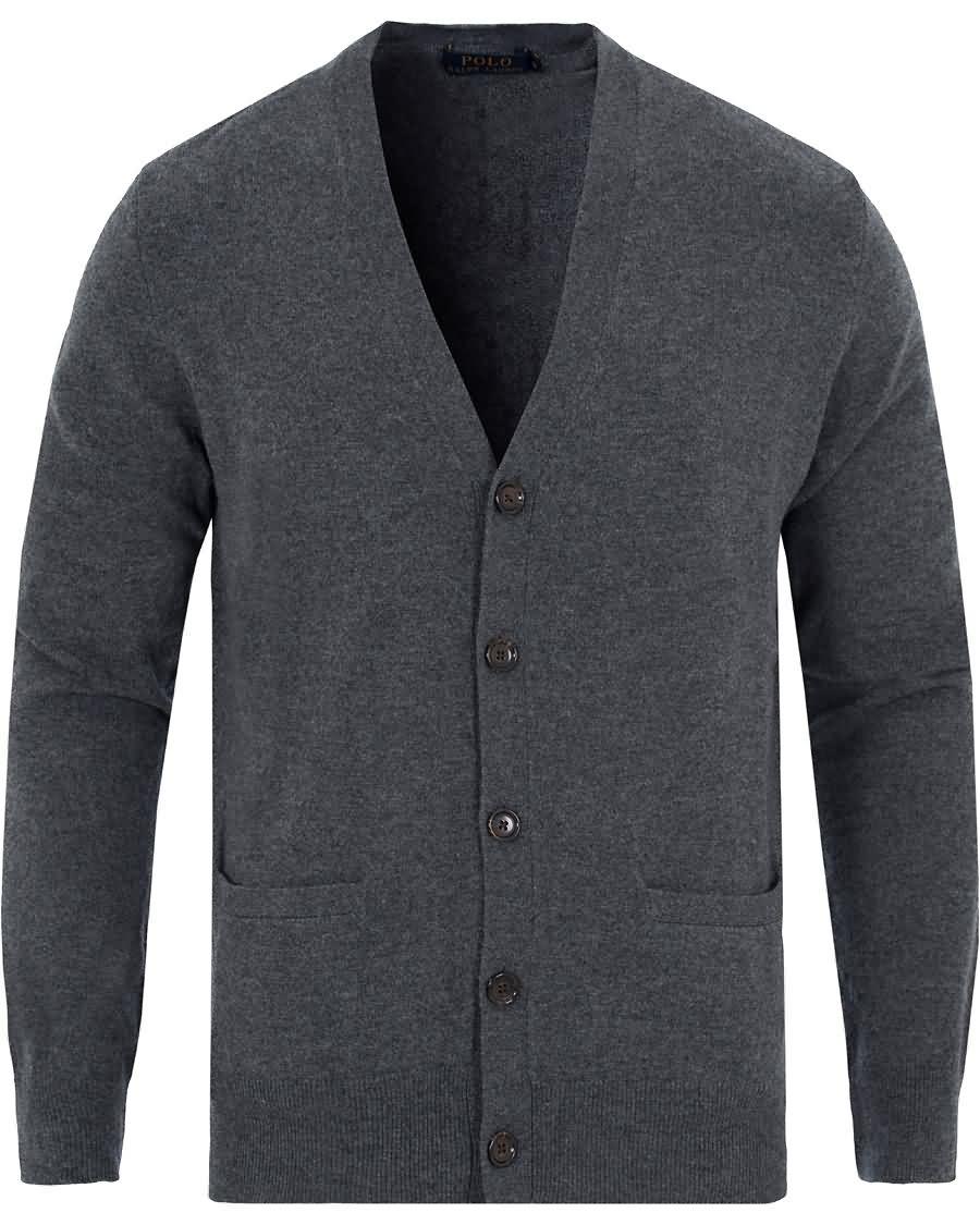 polo ralph lauren lux merino elbow patch cardigan coal heather For Salg Billig c9gl4